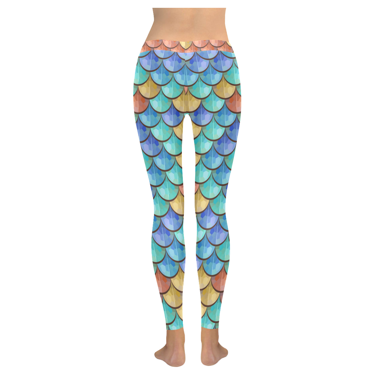 River Fish Scales Women's Low Rise Leggings (Invisible Stitch)