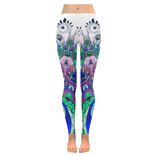 peacock Women's Low Rise Leggings (Invisible Stitch)