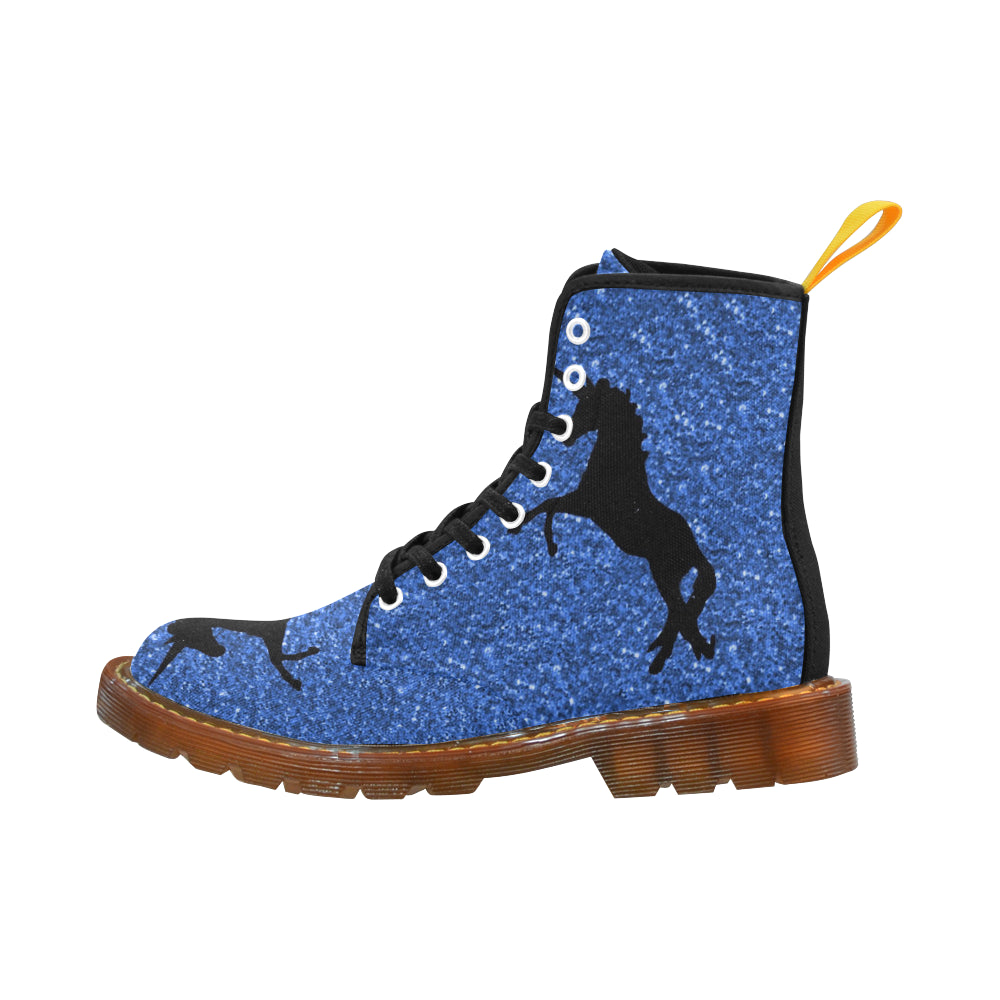 unicorn on blue glitter honey Martin Boots For Men Model 1203H