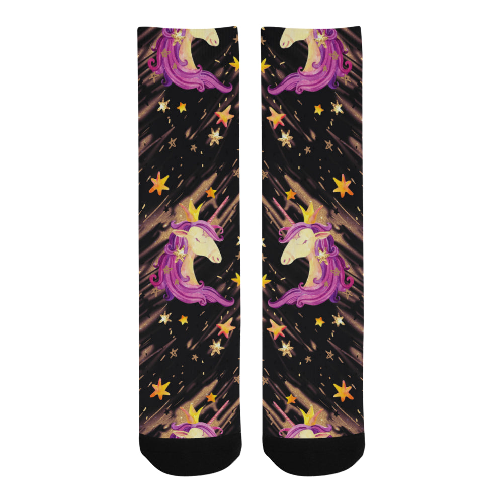 Watercolor unicorn seamless pattern Trouser Socks