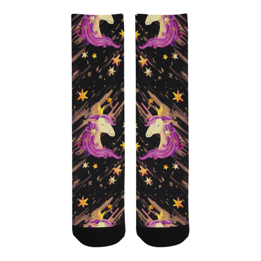 Watercolor unicorn seamless pattern Trouser Socks