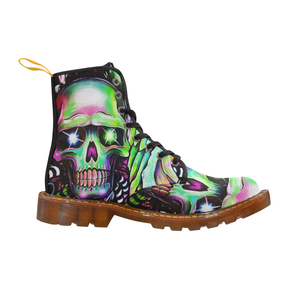 Green skull Martin Boots For Women Model 1203H