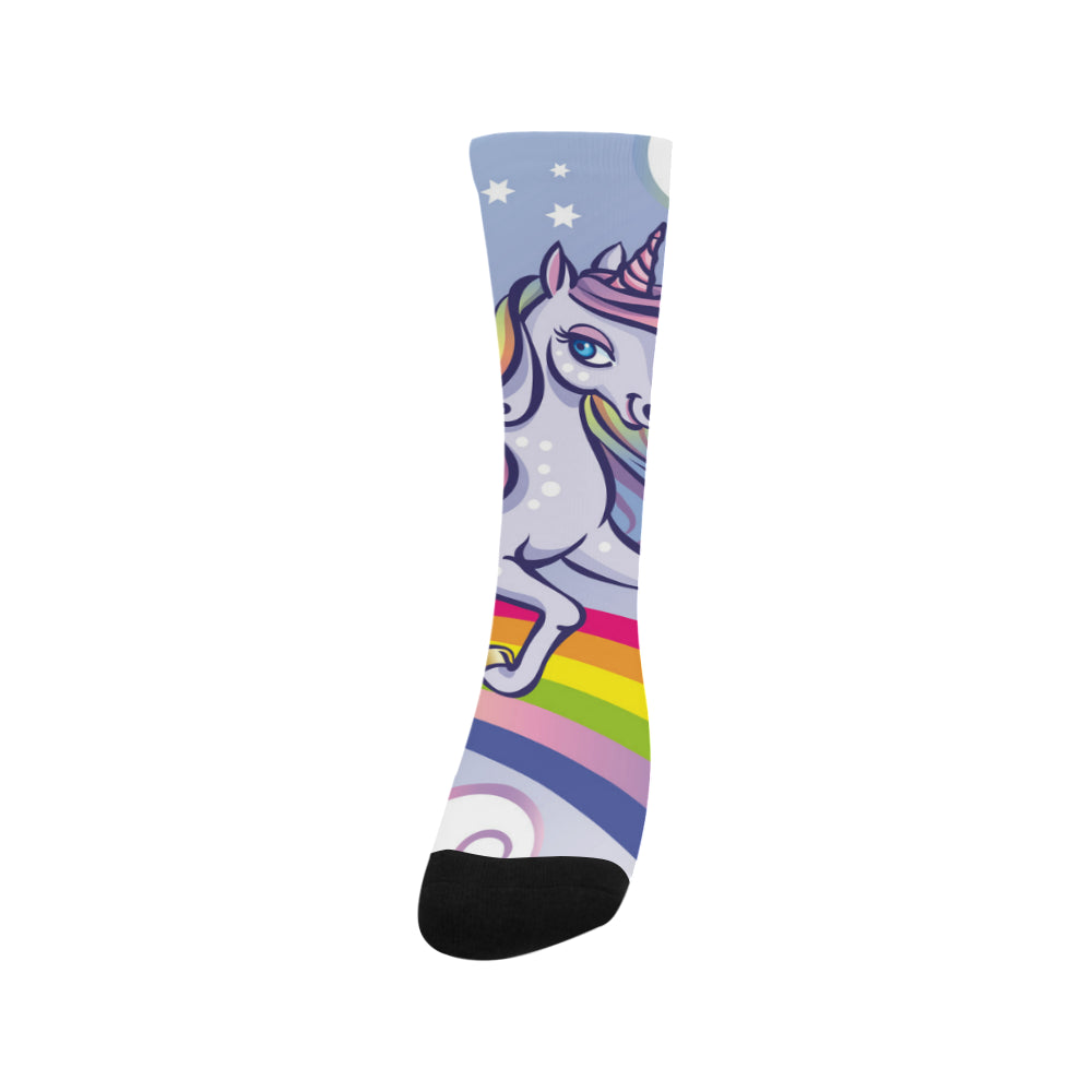 Cute unicorn stars rainbow Trouser Socks