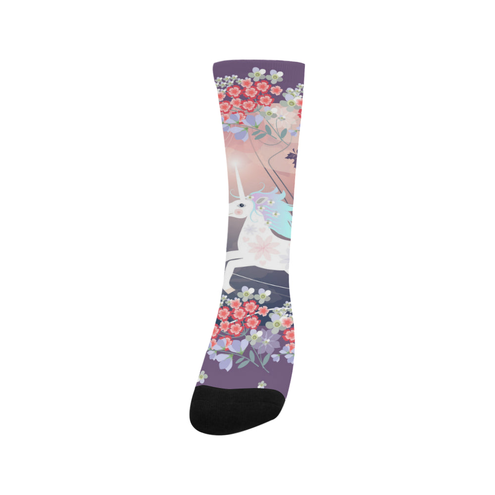 Beautiful fairy and white unicorn Trouser Socks