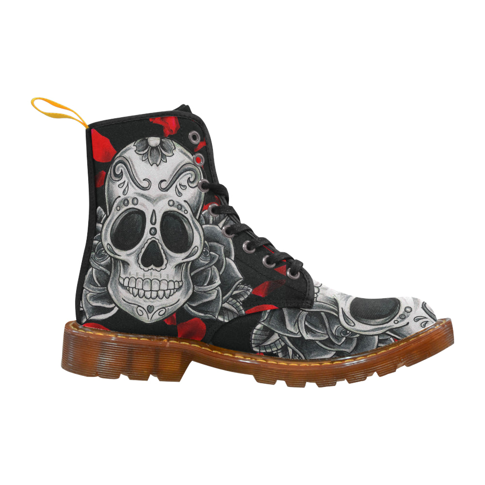 Sugar Skull Rose Martin Boots For Women Model 1203H