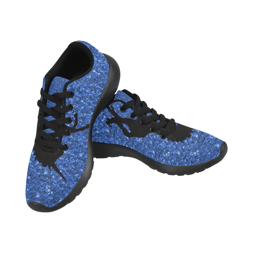 unicorn on blue glitter honey Women’s Running Shoes (Model 020)