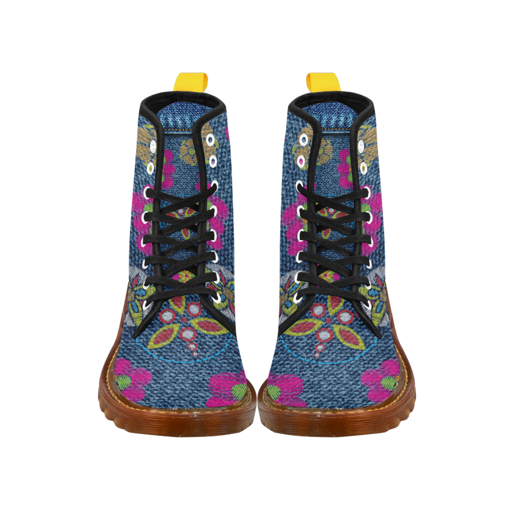 flower jeans Martin Boots For Women Model 1203H