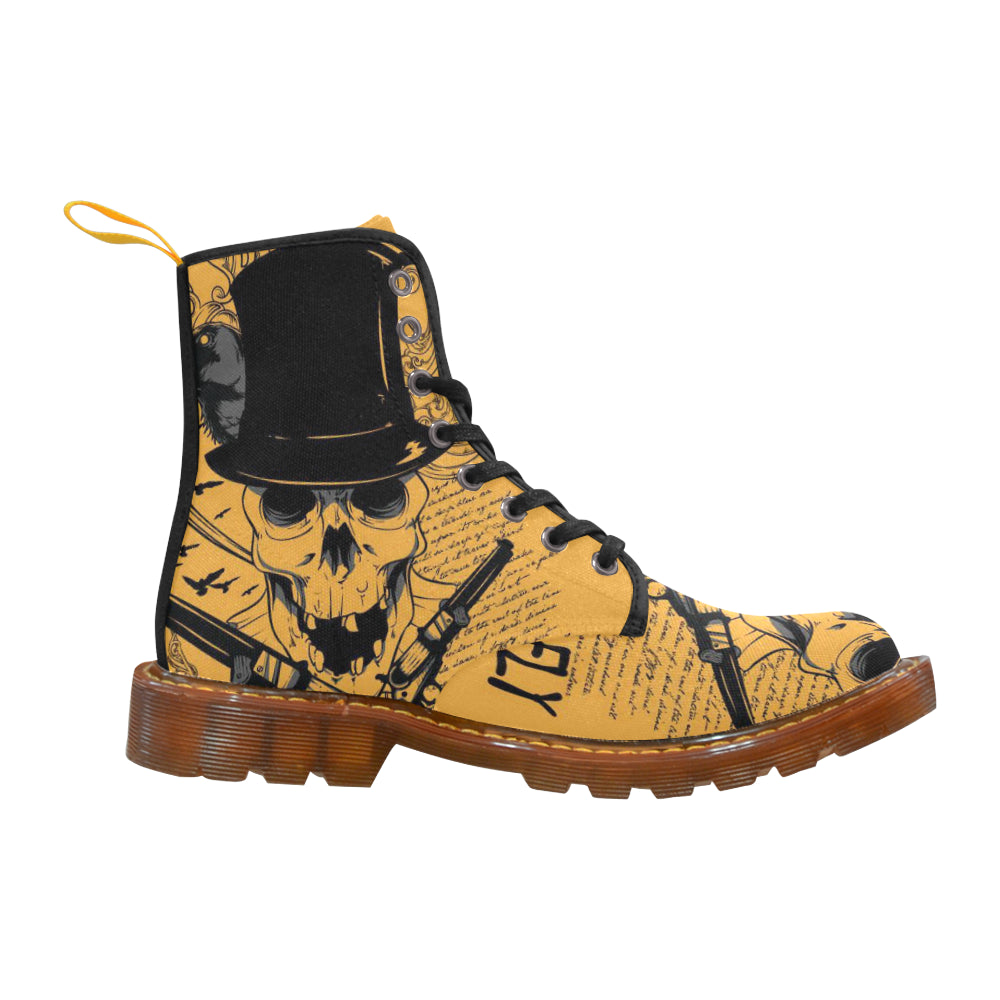 gun and skull Martin Boots For Women Model 1203H