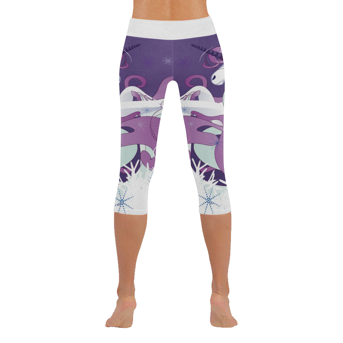 unicorn Women's Low Rise Capri Leggings (Invisible Stitch)