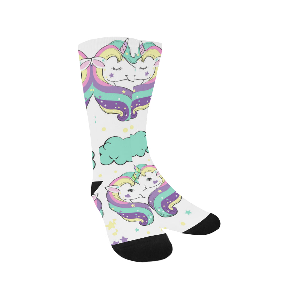 Unicorn in the clouds Pop Art Trouser Socks