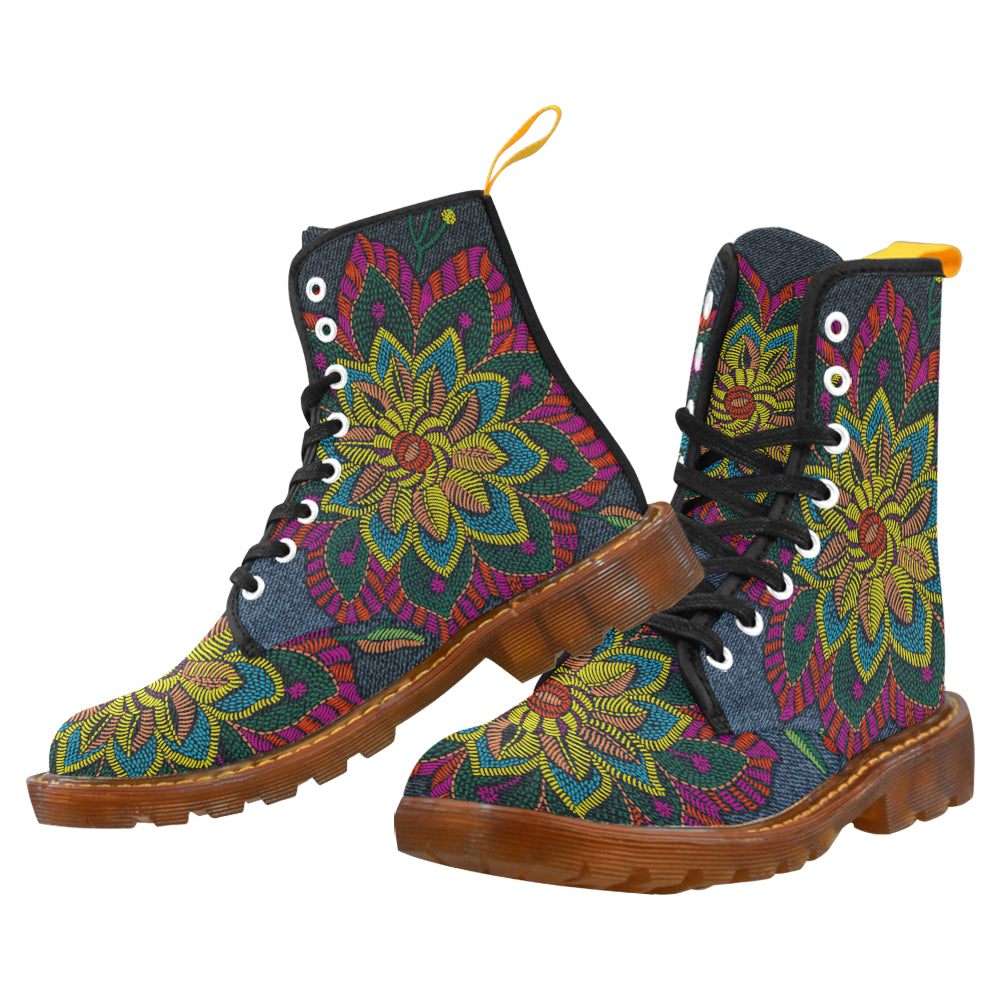 flower jeans Martin Boots For Women Model 1203H