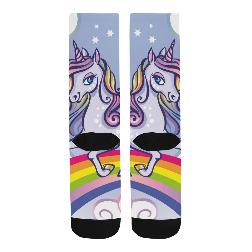 Cute unicorn stars rainbow Trouser Socks