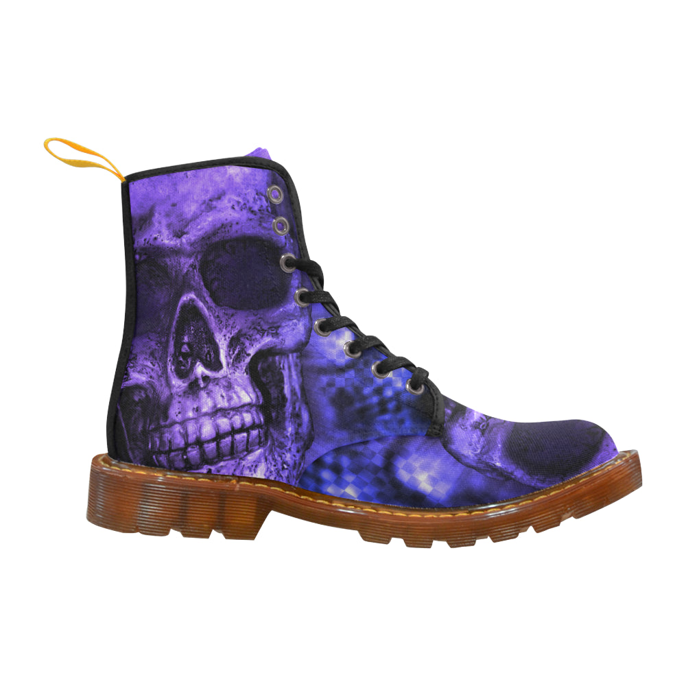 purple skull Martin Boots For Women Model 1203H