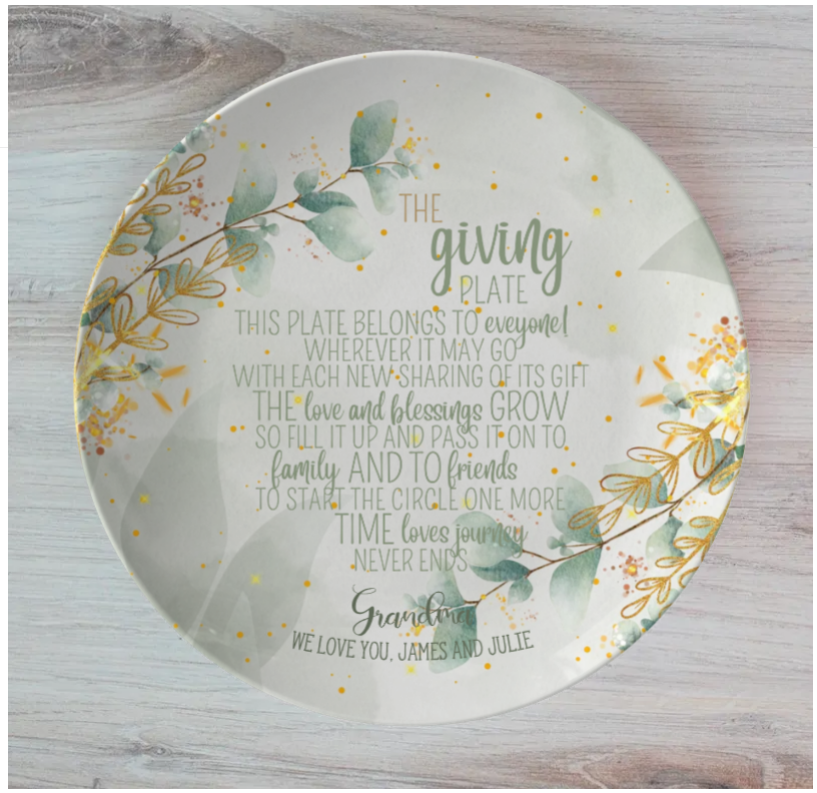 Eucalyptus Personalised The Giving Plate