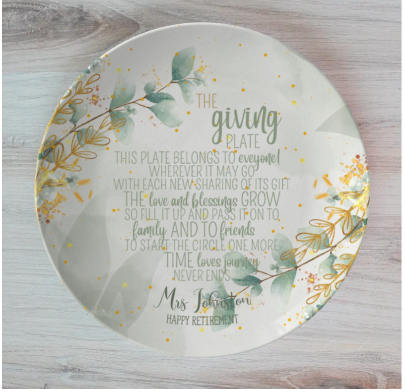 Eucalyptus Personalised The Giving Plate