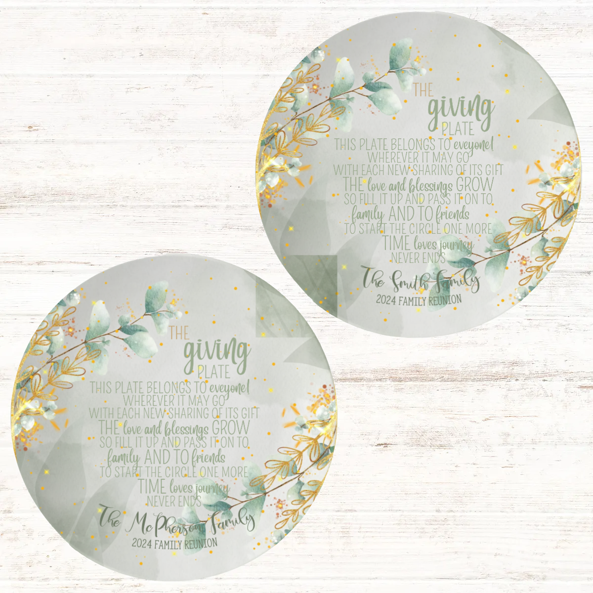 Eucalyptus Personalised The Giving Plate