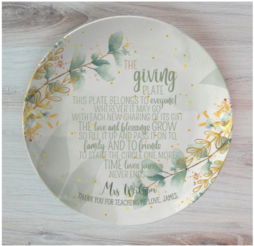 Eucalyptus Personalised The Giving Plate