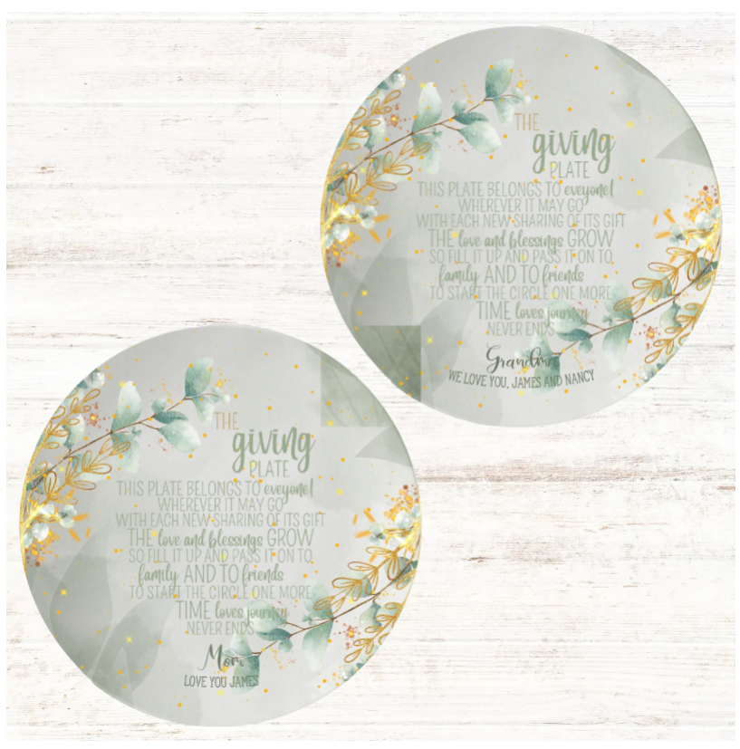 Eucalyptus Personalised The Giving Plate