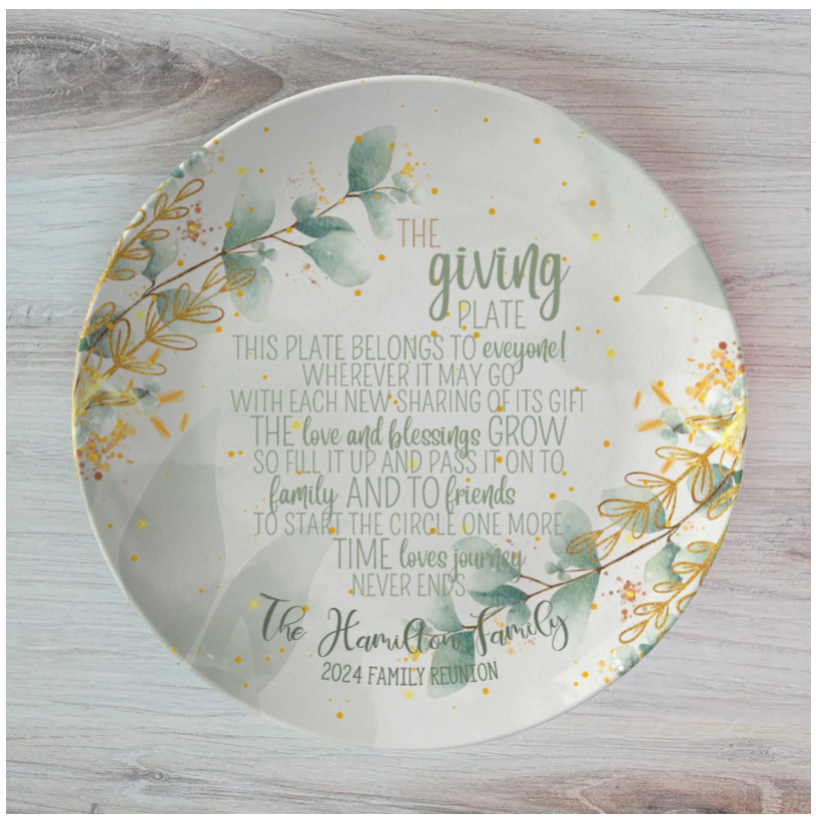 Eucalyptus Personalised The Giving Plate