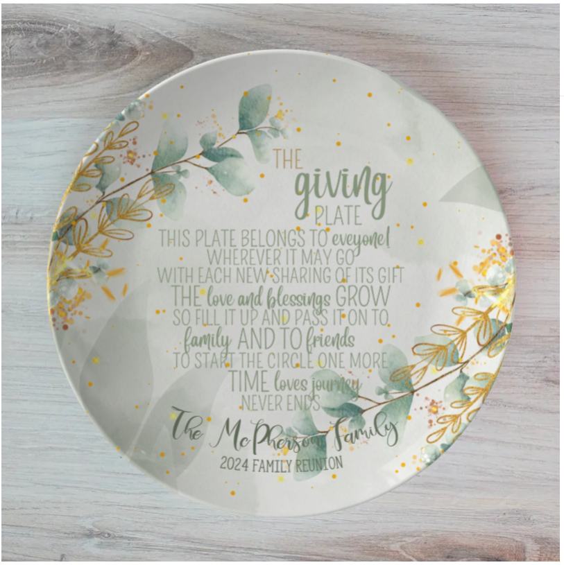 Eucalyptus Personalised The Giving Plate