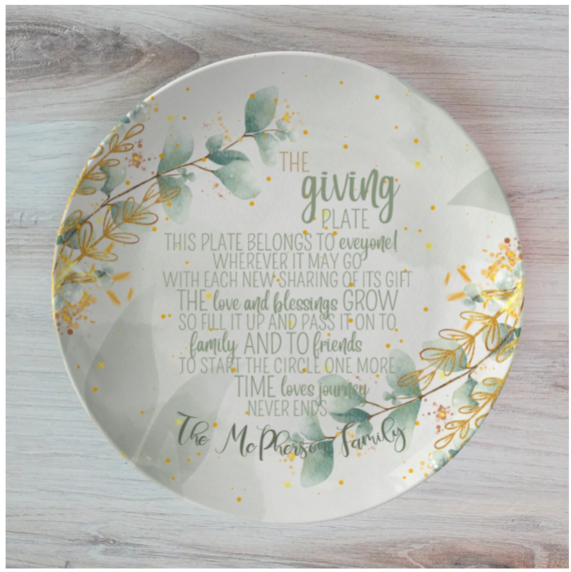 Eucalyptus Personalised The Giving Plate