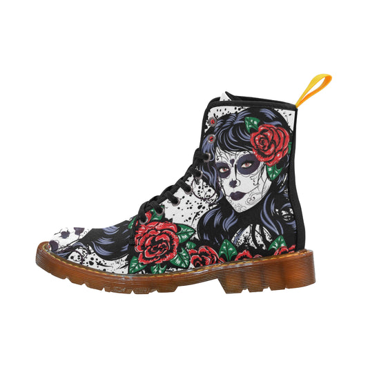 rose skull women Martin Boots For Women Model 1203H
