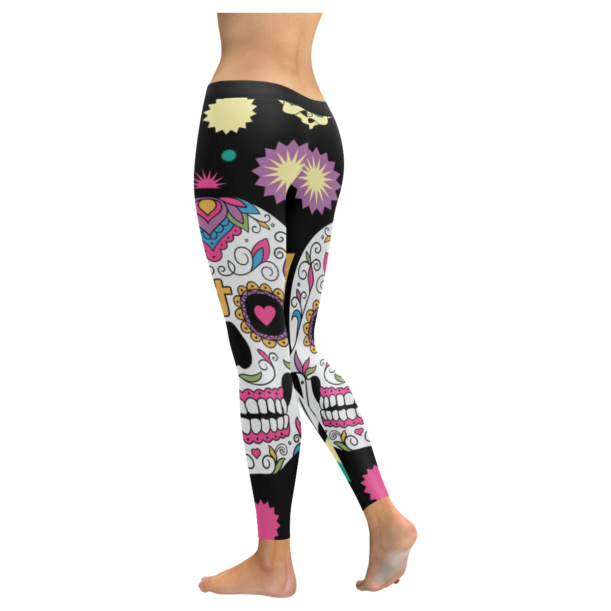 Sugar skull Women's Low Rise Leggings (Invisible Stitch)