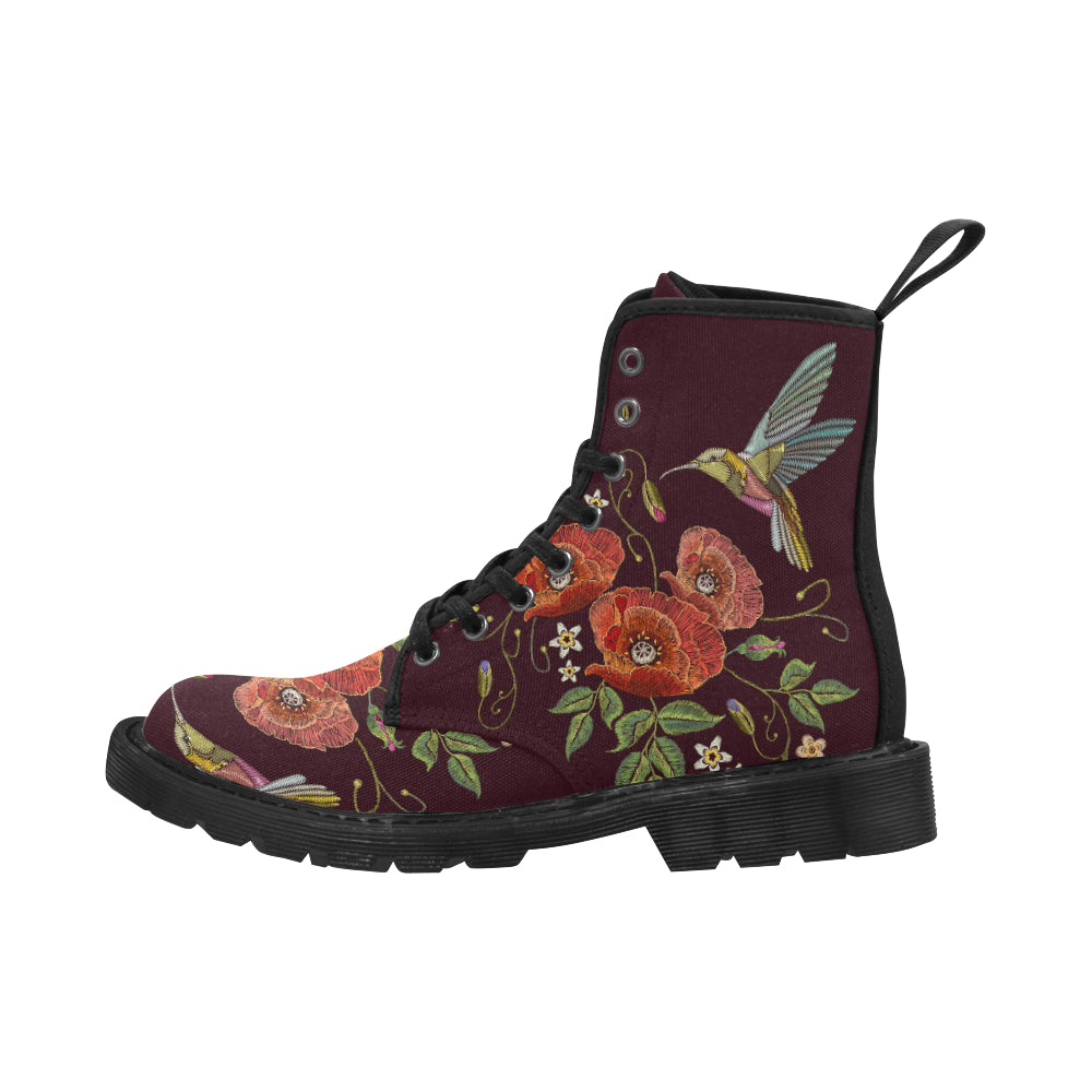 Humming bird Martin Boots for Women (Black) (Model 1203H)
