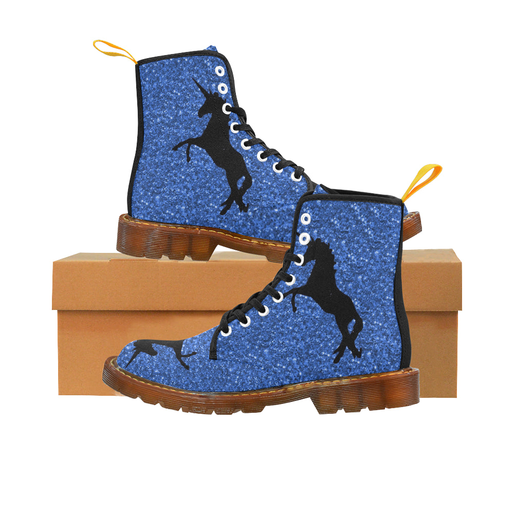 unicorn on blue glitter honey Martin Boots For Men Model 1203H