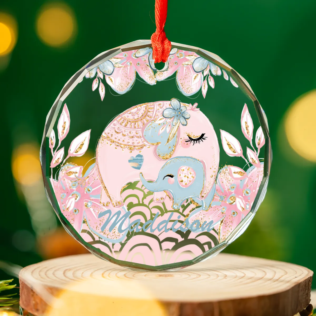 Glass Ornament Personalised Mum and Me