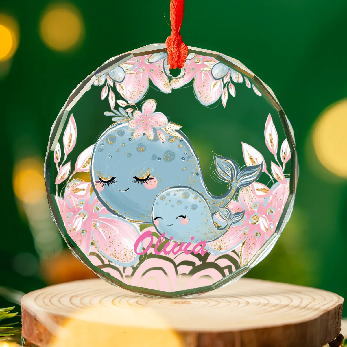 Glass Ornament Personalised Mum and Me