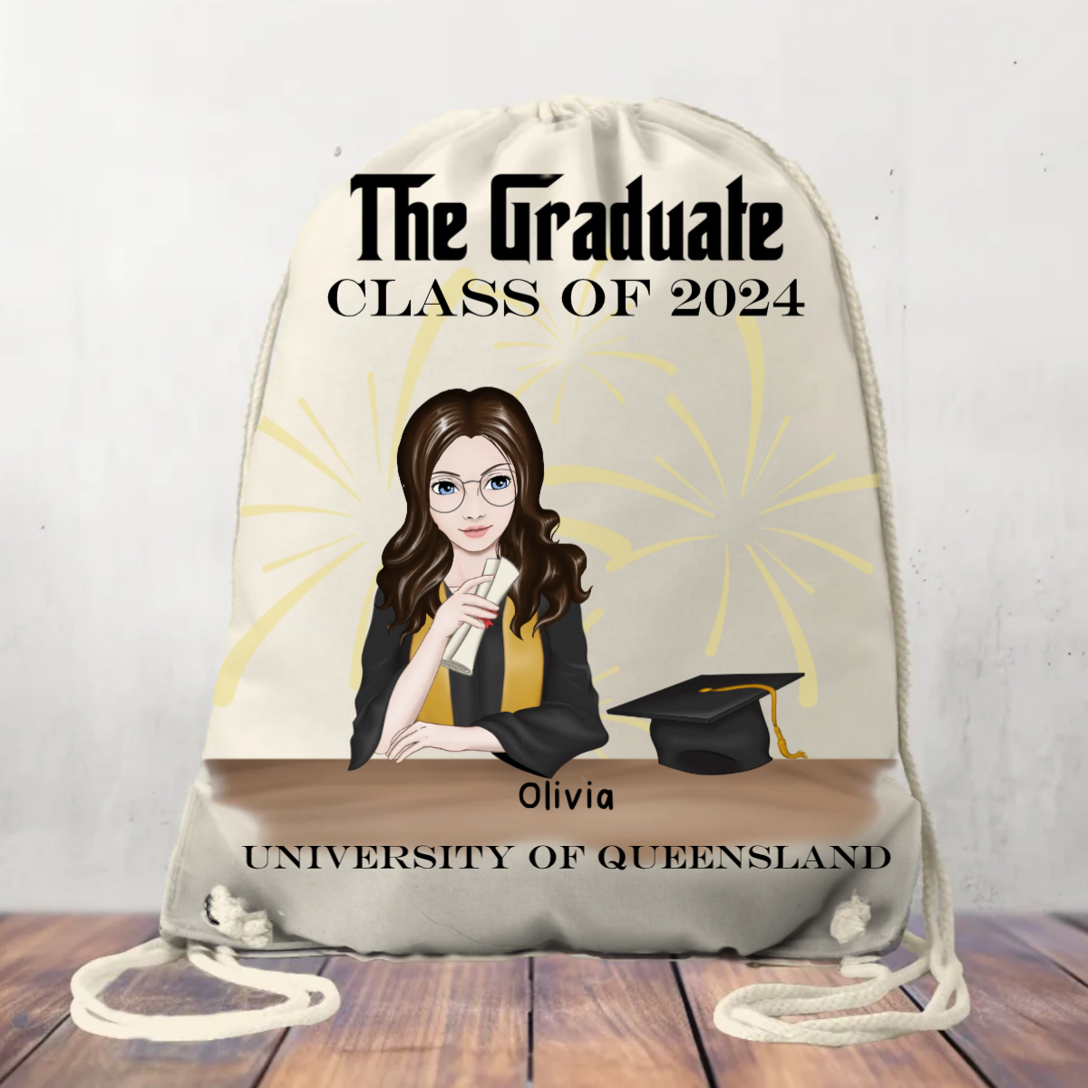 Canvas Drawstring Bag Graduation