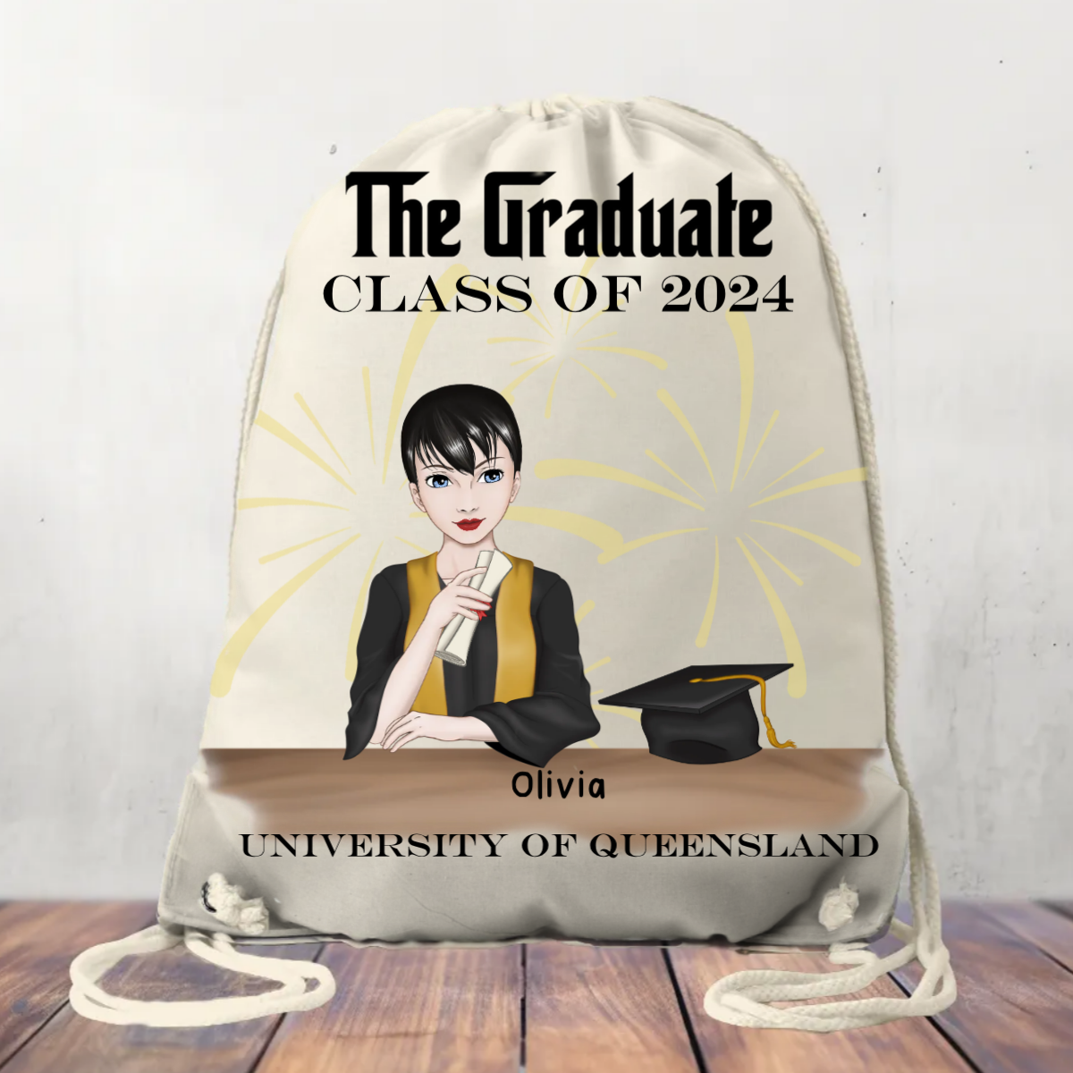 Canvas Drawstring Bag Graduation