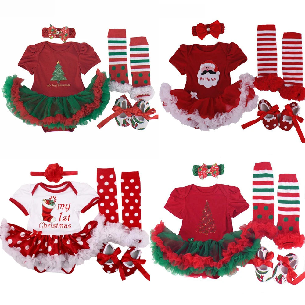 Fancy Baby Girls Clothes New Year Dress Christmas Costume Newborn Carnival Christmas Tree Santa Dresses For Girls Holiday Party