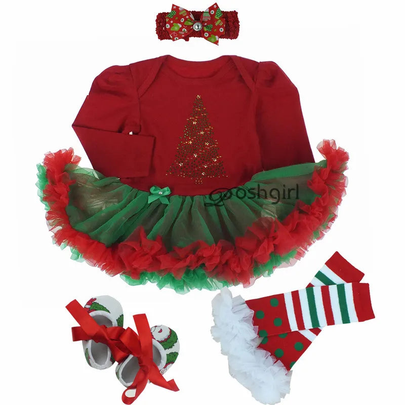 Fancy Baby Girls Clothes New Year Dress Christmas Costume Newborn Carnival Christmas Tree Santa Dresses For Girls Holiday Party