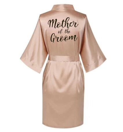 Satin Silk Robes Plus Size Wedding BathRobe Bride Bridesmaid Dress Gown Women Clothing Sleepwear Maid of Honor Rose Gold