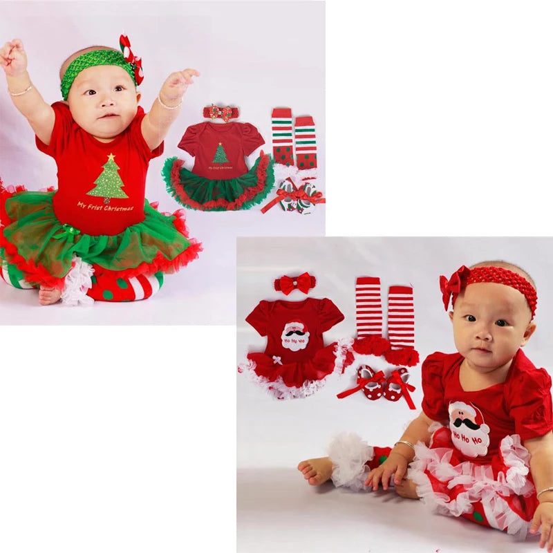 Fancy Baby Girls Clothes New Year Dress Christmas Costume Newborn Carnival Christmas Tree Santa Dresses For Girls Holiday Party