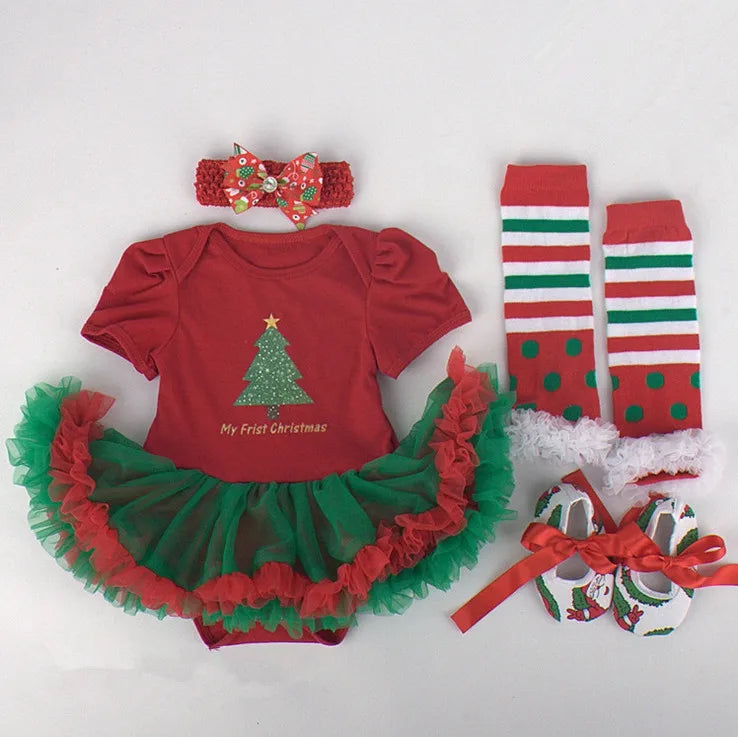 Fancy Baby Girls Clothes New Year Dress Christmas Costume Newborn Carnival Christmas Tree Santa Dresses For Girls Holiday Party