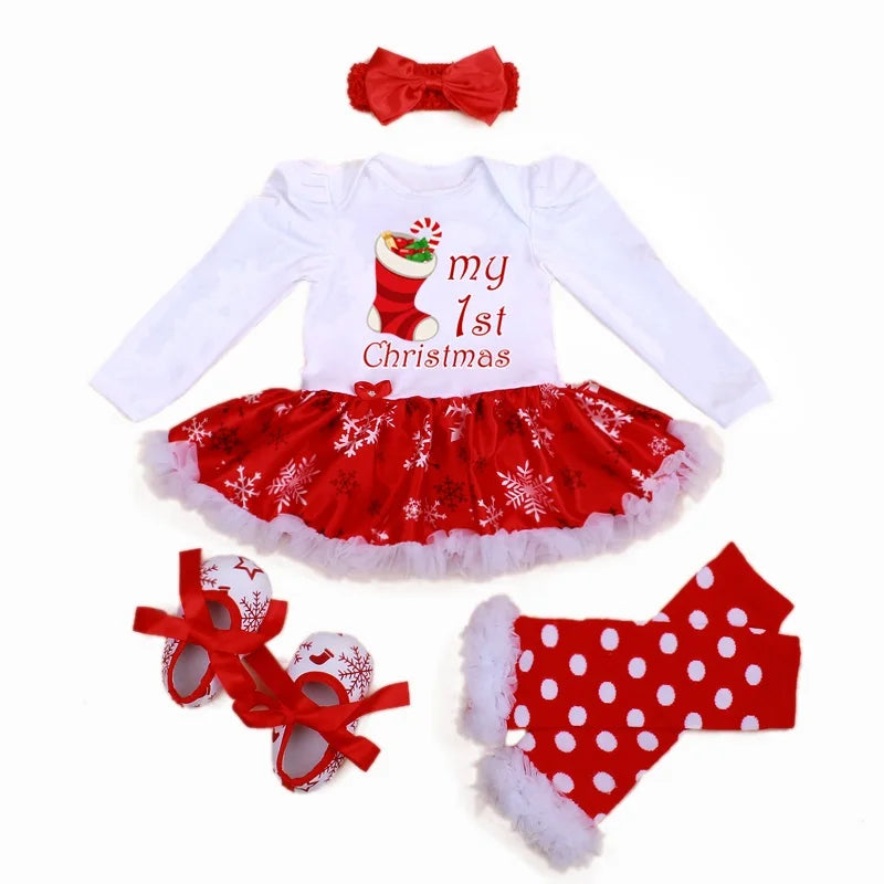 Fancy Baby Girls Clothes New Year Dress Christmas Costume Newborn Carnival Christmas Tree Santa Dresses For Girls Holiday Party