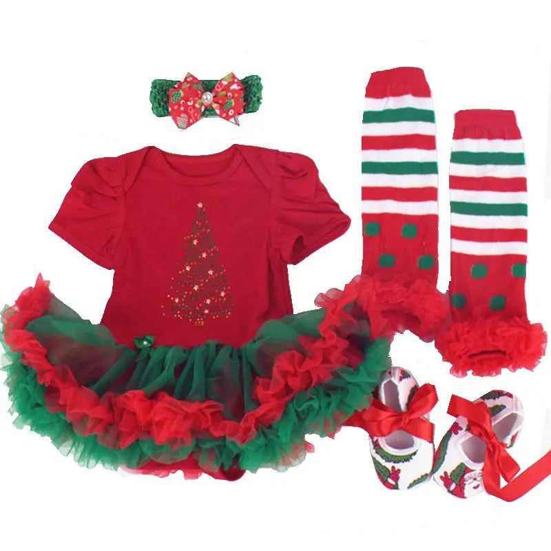 Fancy Baby Girls Clothes New Year Dress Christmas Costume Newborn Carnival Christmas Tree Santa Dresses For Girls Holiday Party