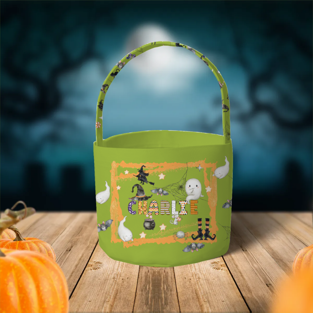 Personalised Fabric Basket Halloween