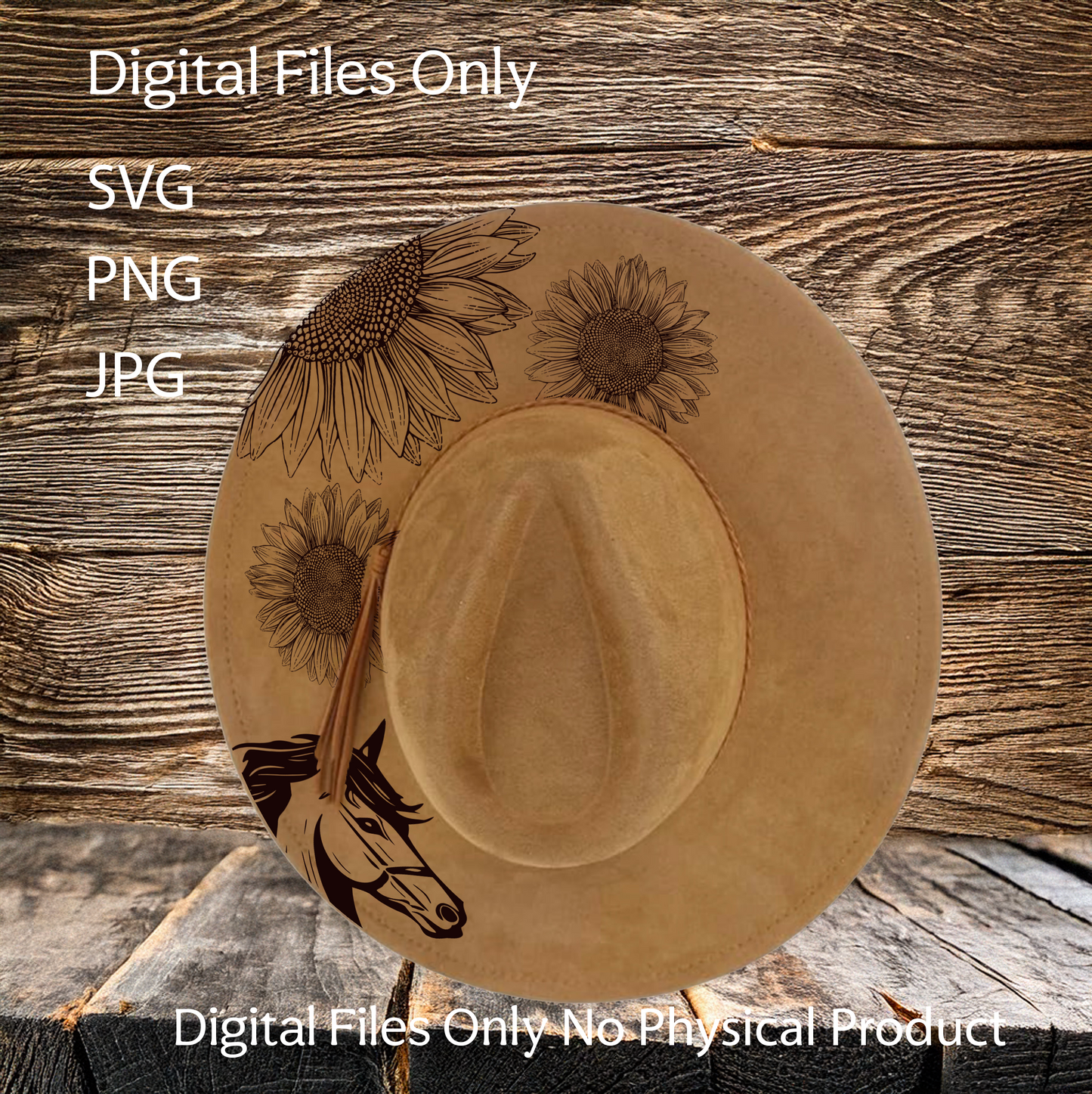 Hat Laser Burning Designs – Digital Download (SVG, PNG, JPG 300dpi), Sunflowers, 2022