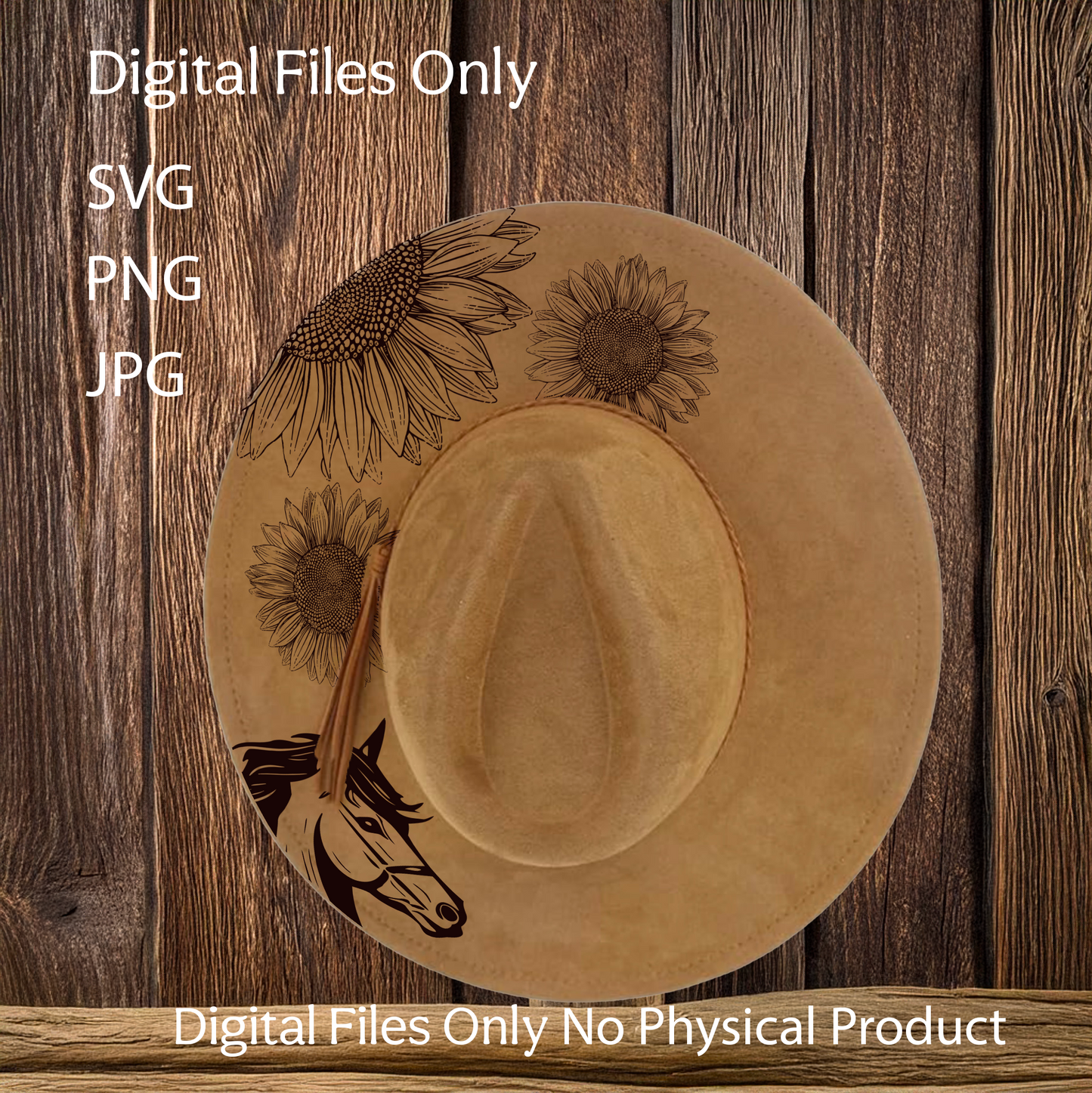 Hat Laser Burning Designs – Digital Download (SVG, PNG, JPG 300dpi), Sunflowers, 2022