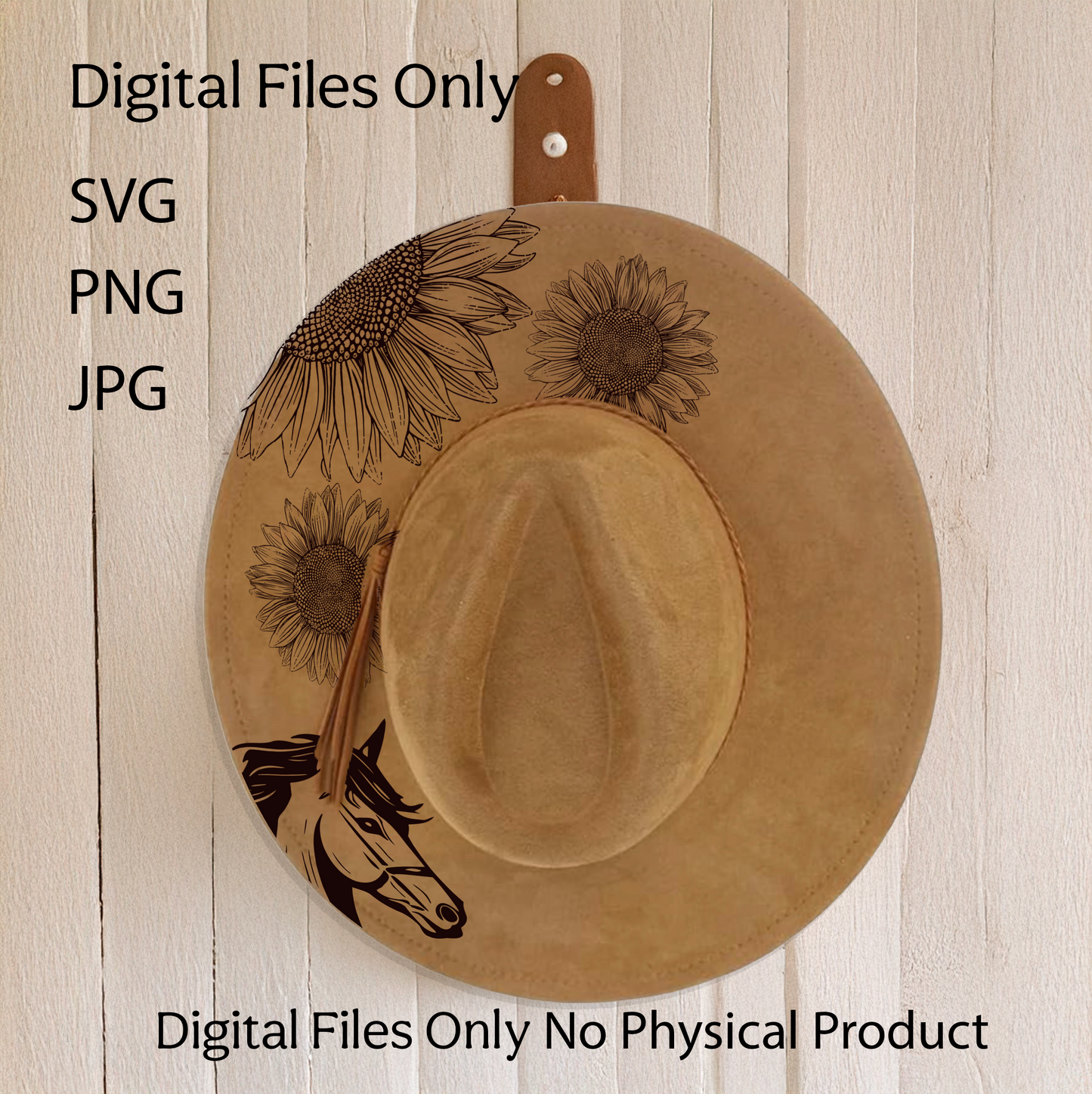 Hat Laser Burning Designs – Digital Download (SVG, PNG, JPG 300dpi), Sunflowers, 2022