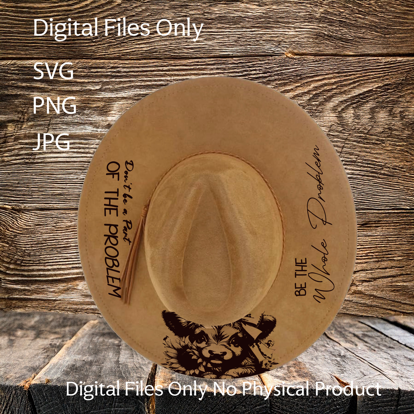 Hat Laser Burning Designs – Digital Download (SVG, PNG, JPG 300dpi), Be the Problem, 2026