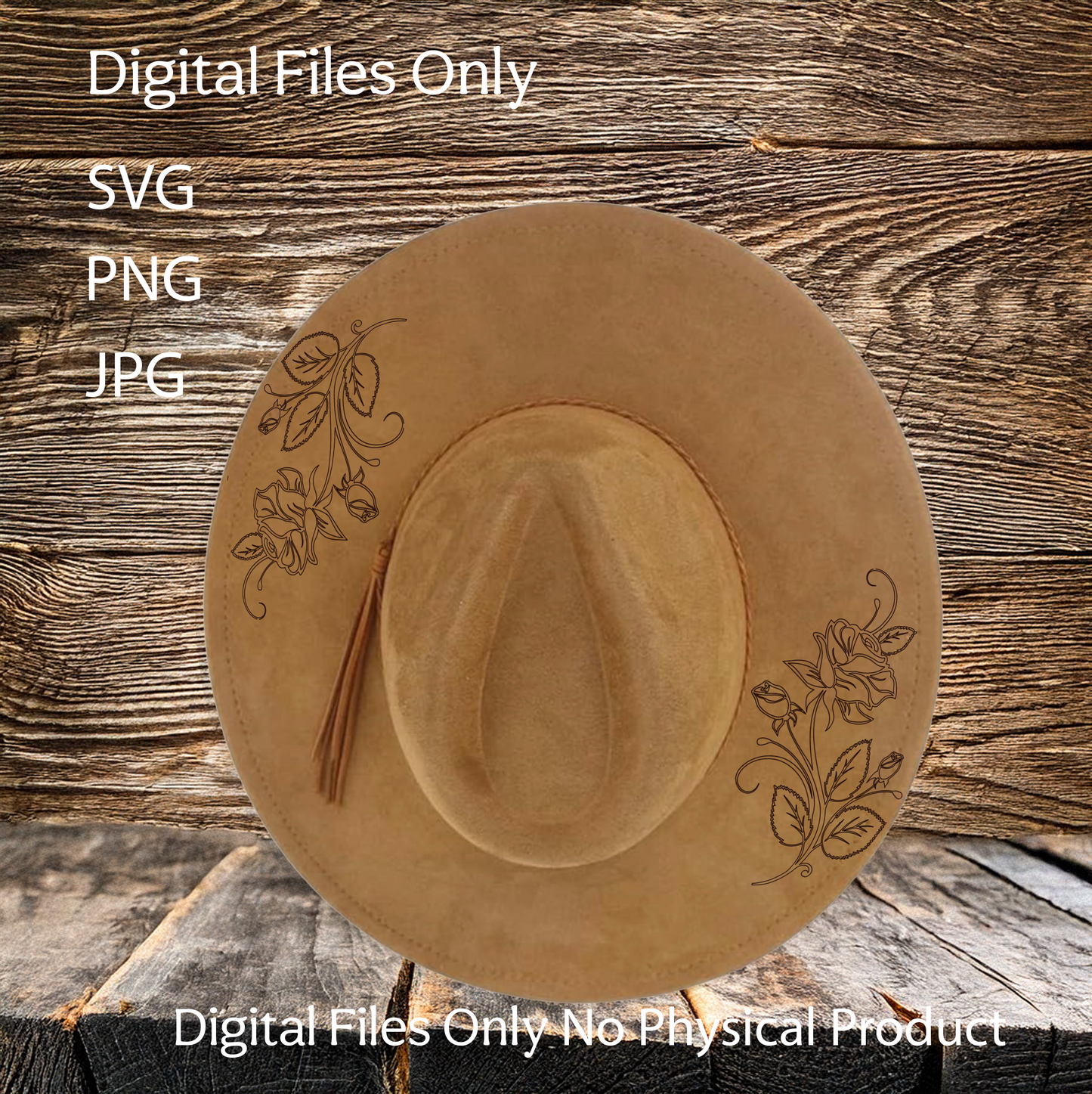 Hat Laser Burning Designs – Digital Download (SVG, PNG, JPG 300dpi), Floral, 2029