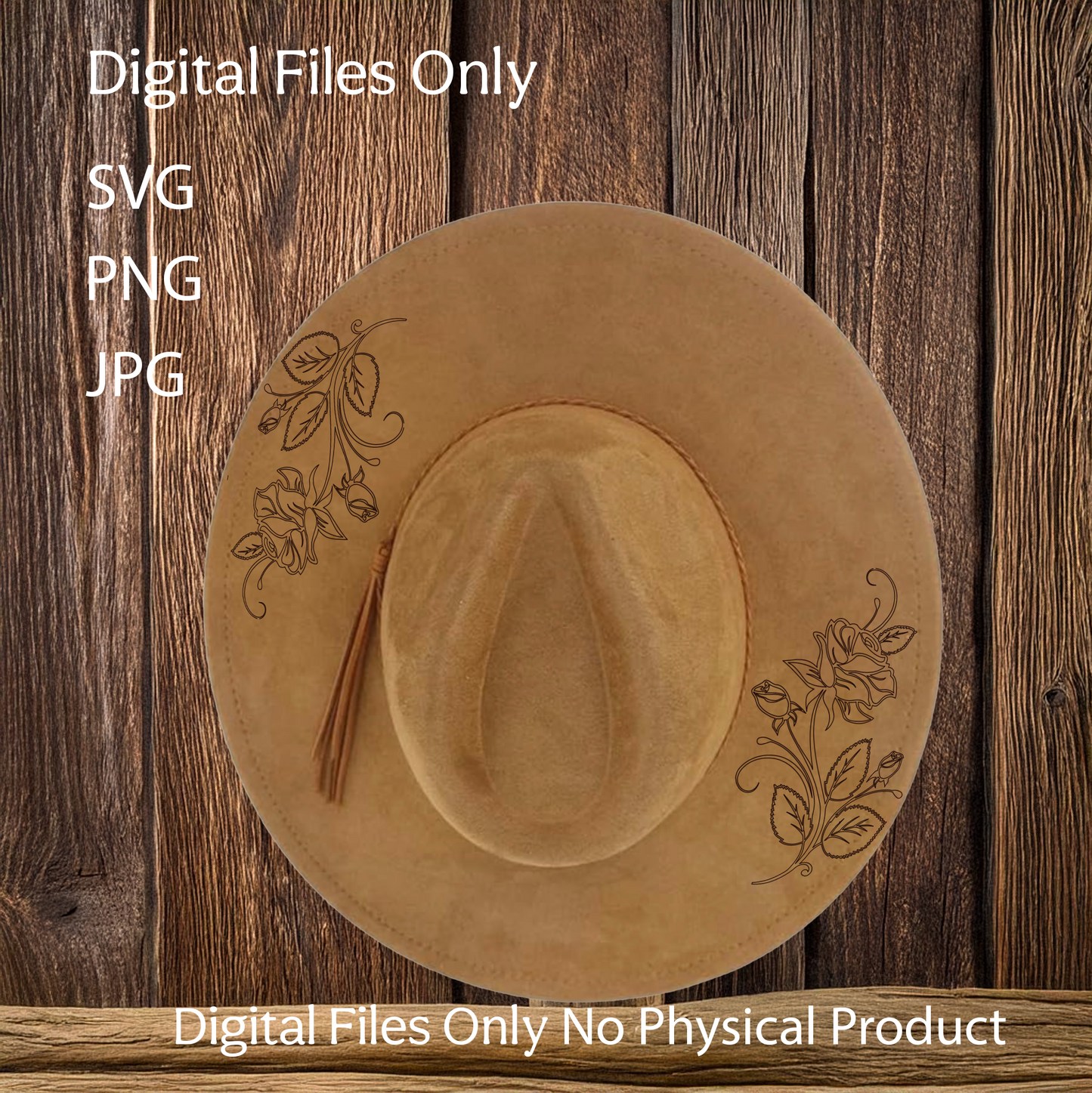 Hat Laser Burning Designs – Digital Download (SVG, PNG, JPG 300dpi), Floral, 2029