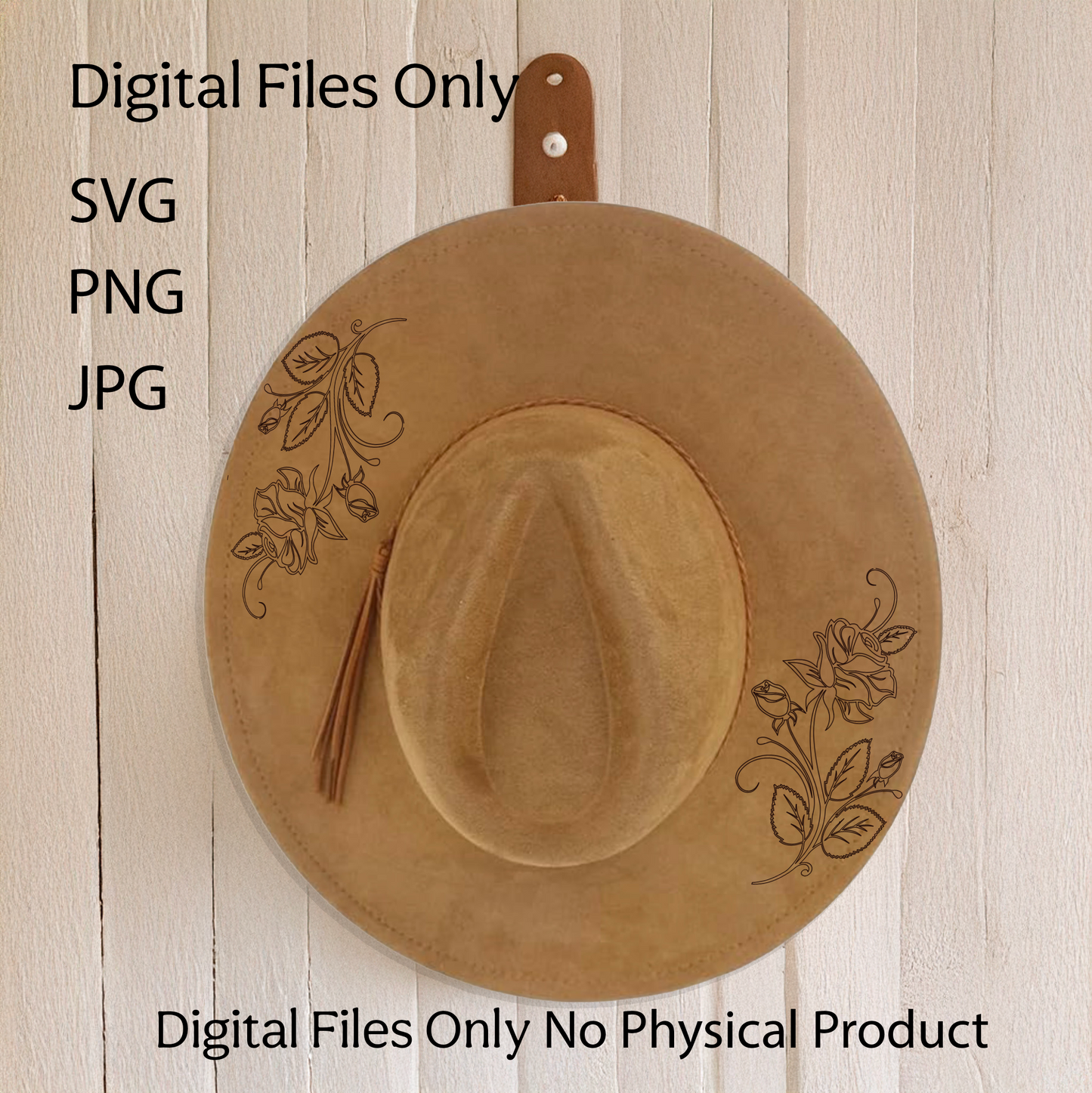Hat Laser Burning Designs – Digital Download (SVG, PNG, JPG 300dpi), Floral, 2029