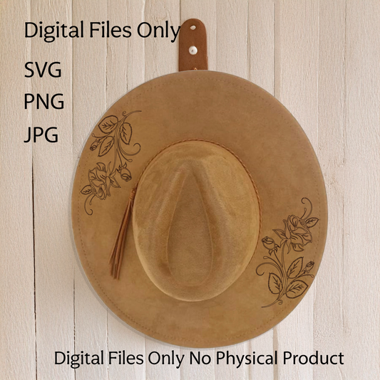 Hat Laser Burning Designs – Digital Download (SVG, PNG, JPG 300dpi), Floral, 2029