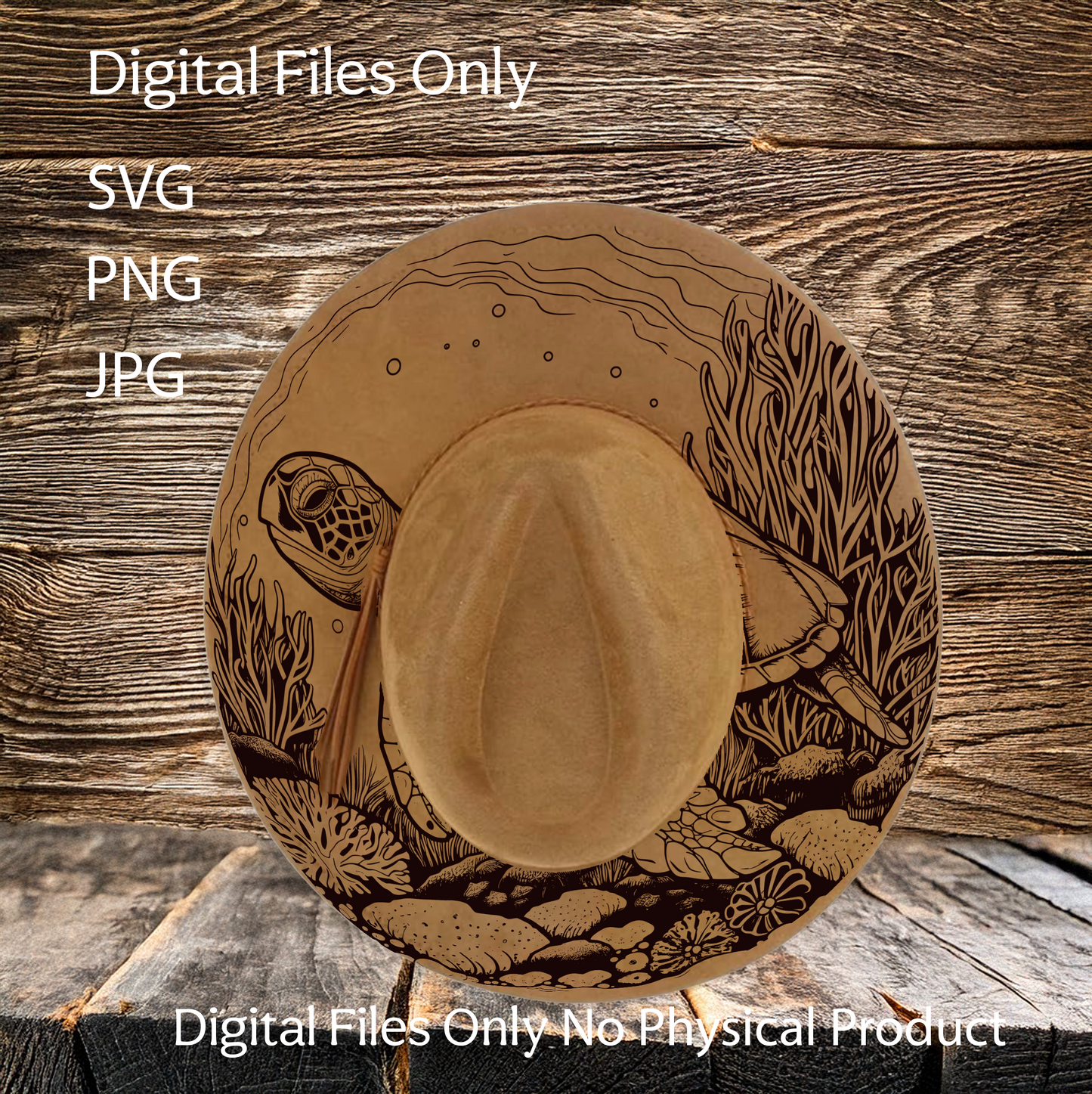 Hat Laser Burning Designs – Digital Download (SVG, PNG, JPG 300dpi), Turtle, 2030
